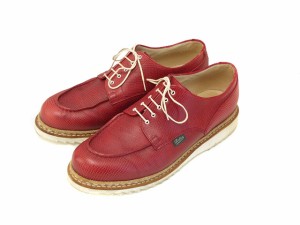 【中古】パラブーツ Paraboot シャンボード CHAMBORD レザーシューズ フランス製 型押し レッド 8.5 メンズ