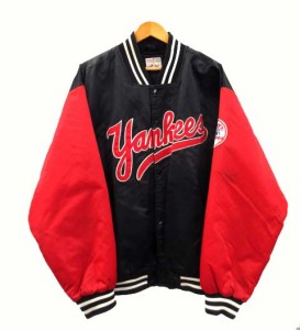 【中古】マジェスティック MAJESTIC 90s MLB ニューヨーク ヤンキース New York Yankees ナイロン スタジャン XL