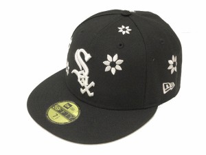 【中古】ニューエラ NEW ERA MLB FLOWER EMBROIDERY WHITE SOX ホワイトソックス 花柄 ベースボールキャップ 帽子