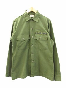 【中古】U.S.ARMY OG-507 80s ユーティリティシャツ UTILITY SHIRT 米軍 オリーブ 15.5 メンズ