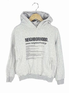 【中古】ネイバーフッド NEIGHBORHOOD Kid's C-Hooded 202MBOT-CS02 ロゴプリント パーカー 130 グレー プルオーバー