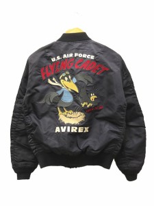 【中古】アヴィレックス AVIREX ライト MA-1 フライングカデット LIGHT MA-1 FLYING CADET ネイビー M メンズ