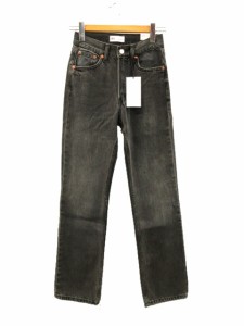 【中古】ザラ ZARA ブラックデニム パンツ ストレート コットン ジーンズ 黒 34 XS ボトムス レディース