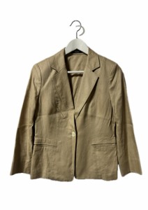 【中古】アクアスキュータム AQUASCUTUM 麻100% リネン テーラードジャケット ブレザー 9S ベージュ系 長袖 アウター レディース