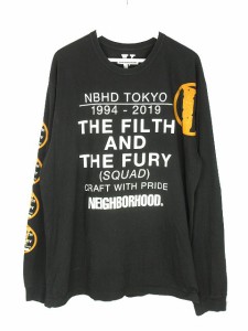 【中古】ネイバーフッド NEIGHBORHOOD × VLONE ヴィーローン NHVL C-TEE . LS Tシャツ ロンT XXL ブラック プリント