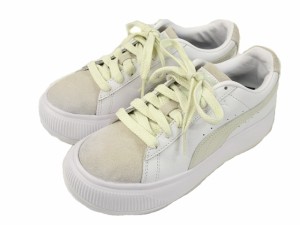 【中古】プーマ PUMA SUEDE MAYU PRM 383269-03 スニーカー 23.5cm ホワイト シューズ 靴 レディース