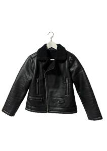 【中古】ザラ ZARA DOUBLE FACED FAUX LEATHER JACKET ダブルライダース ブラック フェイクレザー 裏ボア アウター レディース