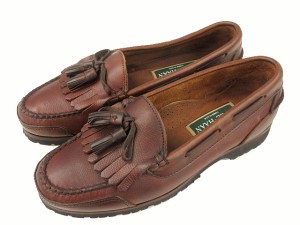 【中古】コールハーン COLE HAAN レザー タッセルローファー 革靴 7.5 ブラウン レザーシューズ メンズ