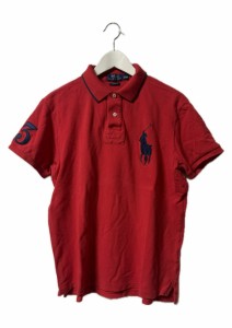 【中古】ポロ ラルフローレン POLO RALPH LAUREN ビックポニー ポロシャツ 半袖 L レッド トップス メンズ