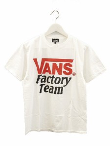【中古】スタンダード カリフォルニア ×VANS バンズ ブランドロゴプリントクルーネックTシャツ S ホワイト 半袖