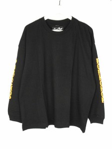 【中古】PORK CHOP GARAGE SUPPLY ポークチョップ プリント ロンT M ブラック ロングスリーブ Tシャツ カットソー