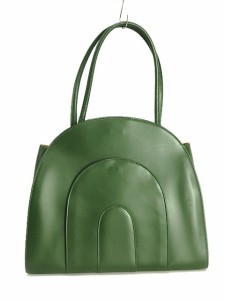 【中古】シビラ SYBILLA レザー トート バッグ グリーン 緑 ショルダー 肩掛け鞄 かばん 本革 レディース