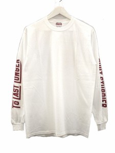 【中古】PORK CHOP GARAGE SUPPLY ポークチョップ RORK BACK L/S TEE プリント ロンT M ホワイト カットソー Tシャツ