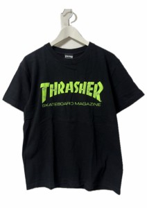 【中古】スラッシャー THRASHER ロゴプリント 半袖 Tシャツ M ブラック トップス メンズ