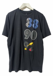 【中古】ナイキ NIKE ジョーダン プリント 半袖 Tシャツ カットソー L ブラック トップス メンズ