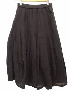 【中古】ジウ 慈雨 ドット ジャガード 変形 スカート 40 ブラック 黒 ボトムス センソユニコ レディース
