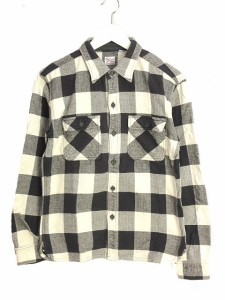 【中古】ザ フラットヘッド THE FLAT HEAD HEAVY NEL SHIRT ネルシャツ HN-52W チェック柄 38 ホワイト ワークシャツ