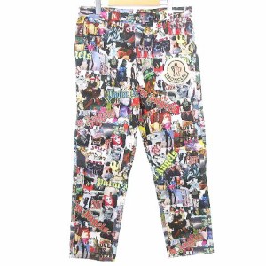 【中古】モンクレール ジーニアスｘパームエンジェルス 美品 PANTALONE 総柄 デニム パンツ 50 マルチカラー メンズ