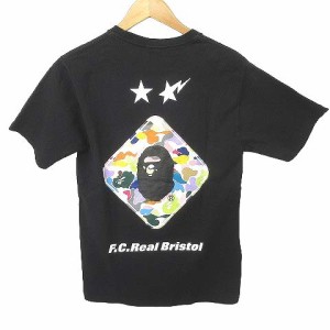 【中古】アベイシングエイプ × FCRB BACK EMBLEM TEE 美品 Tシャツ カットソー 半袖 ゴリラ S 黒 ■U90 メンズ