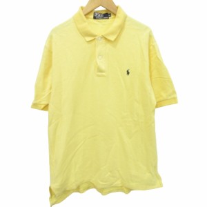 【中古】ポロ バイ ラルフローレン ポロシャツ 半袖 大きいサイズ ワンポイント 刺繍 LL 黄 イエロー メンズ