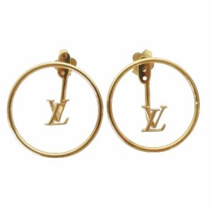 【中古】ルイヴィトン LOUIS VUITTON ピアス“ブックル ドレイユ・フープ LV エクリプス” M00774 ゴールド ■U90 