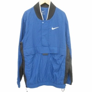 【中古】ナイキ NIKE ハーフジップ ナイロン ジャケット ブルゾン L 青 ブルー ■U90 メンズ