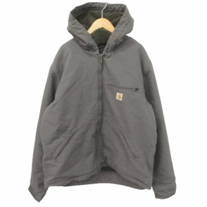 【中古】カーハート carhartt アクティブジャケット ブルゾン 裏起毛 メキシコ製 L グレー ■U90 メンズ