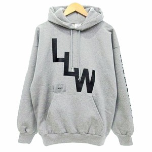 【中古】未使用 WTAPS タグ付き 23AW LLW / HOODY / COTTON パーカー プルオーバー 裏起毛 01 S相当 アッシュ グレー