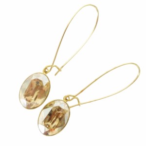 【中古】スワロフスキー SWAROVSKI Puzzle Golden Shadow ピアス アクセサリー カラーストーン ゴールド ■GY14