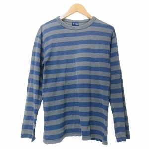 【中古】ビームス BEAMS 長袖 Ｔシャツ カットソー ボーダー クルーネック M ネイビー グレー ■GY14 X メンズ