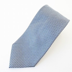 【中古】エルメネジルドゼニア Ermenegildo Zegna ネクタイ レギュラータイ ドット柄 ビジネス シルク サックスブルー 1208 メンズ