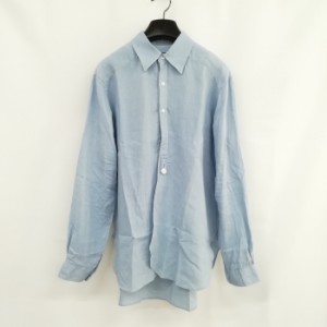 【中古】未使用品 ニードルス Needles OT204 REGULAR COLLAR EDW SHIRT LINEN CANVAS リネン シャツ L サックス