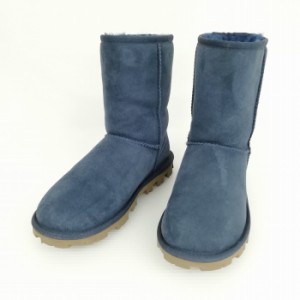 【中古】アグ オーストラリア UGG australia 5835 エッセンシャルショート ムートンブーツ 美品 23cm ネイビー 