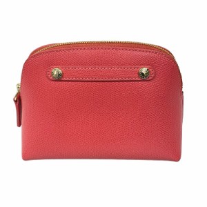 【中古】フルラ FURLA パイパー PIPER  ポーチ レザー ピンク ゴールドカラー金具 レディース