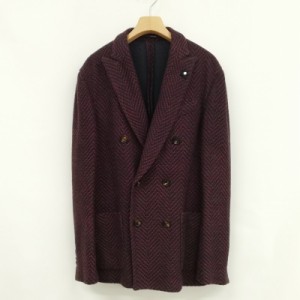 【中古】ラルディーニ LARDINI LIKNIT ダブル 6B ダブルブレスト ニット ジャケット テーラード ブレザー 46