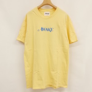 【中古】アウェイク AWAKE NY ロゴ プリント Tシャツ トップス 半袖 L イエロー メンズ