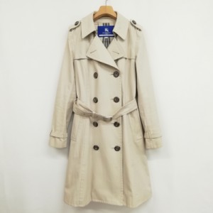 【中古】バーバリーブルーレーベル BURBERRY BLUE LABEL トレンチコート ノバチェック裏地 38 ライトベージュ