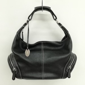 【中古】トッズ TOD'S レザー ハンドバッグ ミニボストンバッグ ブラック レディース