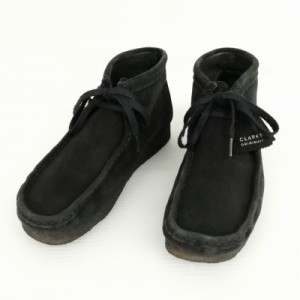 【中古】クラークス clarks 261555177075 WALLABEE ワラビー ブーツ  スウェード UK7.5 ブラック メンズ