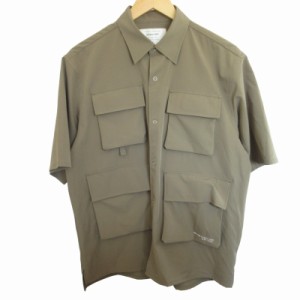 【中古】インヘリット INHERIT 美品 近年 5PKT EXPLORER SHIRT カジュアルシャツ ワークシャツ 半袖 ベージュ 約L〜XL