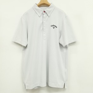 【中古】キャロウェイ CALLAWAY 美品  ポロシャツ ゴルフ ウェア 半袖 LL ドット ホワイト メンズ