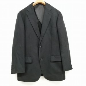 【中古】ユニクロ UNIQLO ジャケット リネンブレンド リラックスフィットテーラードジャケット  L ブラック メンズ