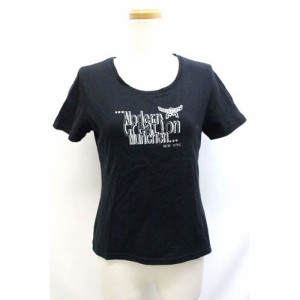 【中古】エムシーエム MCM OTC Tシャツ カットソー プリント ラメ 半袖 M 黒 ブラック /ZB レディース