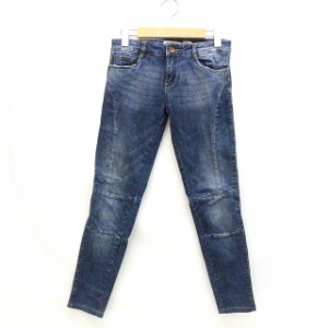 【中古】ザラ ZARA デニム パンツ ジーンズ スキニー ボトムス ジッパーフライ 34 インディゴ /O レディース