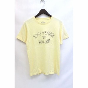 【中古】ハリウッドトゥマリブ HALLYWOOD TO MALIBU Tシャツ カットソー プリント 半袖 S 黄色 イエロー /Z メンズ