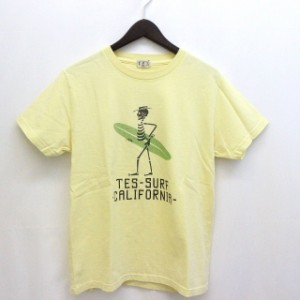 【中古】エンドレスサマー The Endless Summer TES Tシャツ カットソー サーフ スカル 半袖 S ライトイエロー /Z メンズ