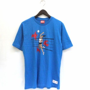 【中古】コカコーラ Coca Cola 2008 Tシャツ 再生ポリエステル使用 プリント 半袖 青 ブルー /Z メンズ レディース