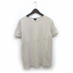 【中古】エイチ&エム H&M Tシャツ カットソー ボートネック 半袖 グレーベージュ /Z メンズ