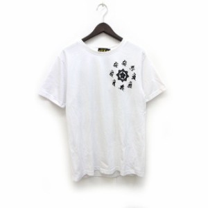 【中古】不倶戴天 FUGUTAITEN Tシャツ ビッグ刺しゅう 半袖 L 白 ホワイト /Z メンズ