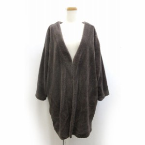 【中古】MUMU&Co ボアコート フェイクボア オーバーサイズ アウター L モカブラウン /Z レディース